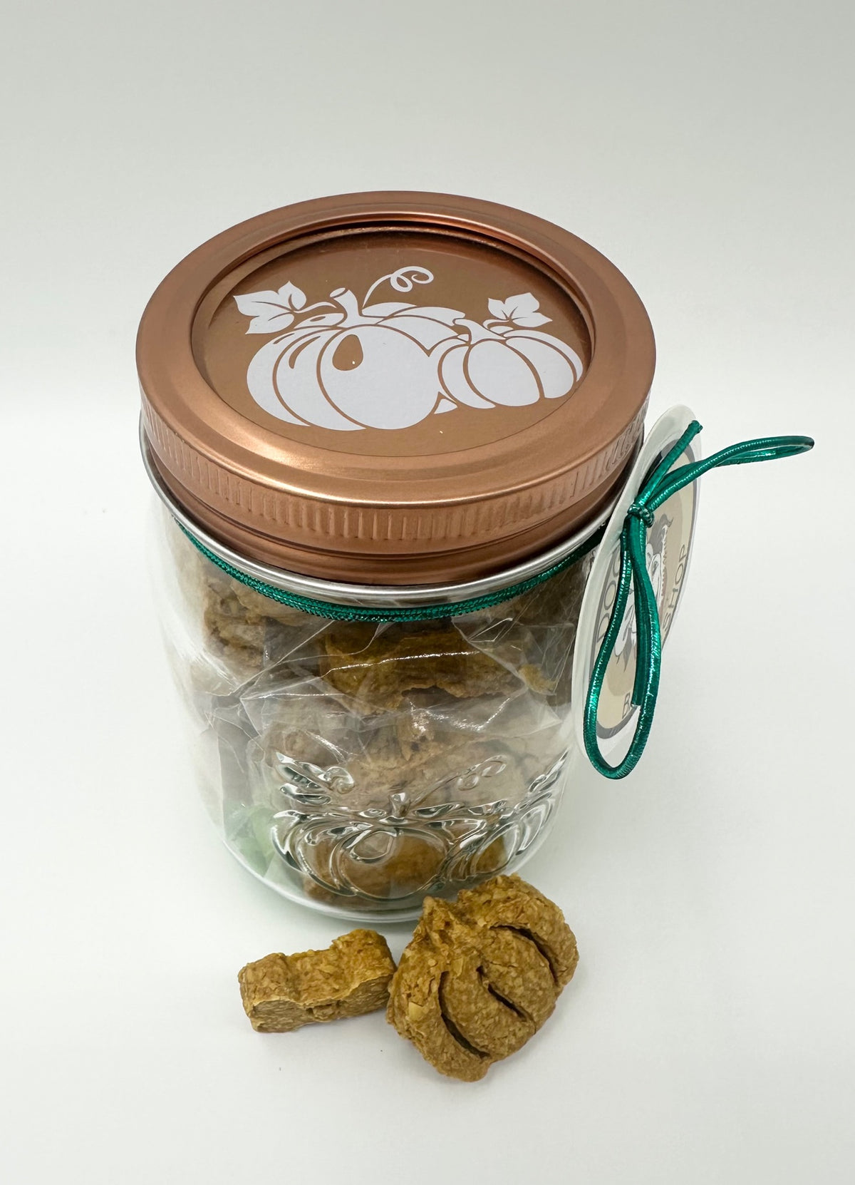 Pumpkin & Bones Treat Jar pumpkin lid