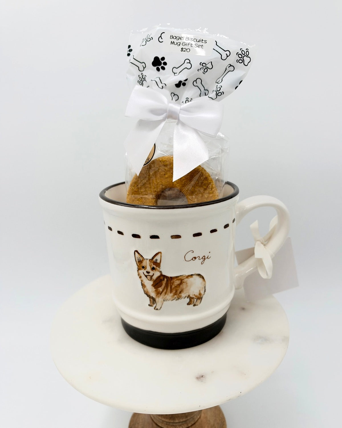 Corgi Bagel Biscuits Mug Gift Set