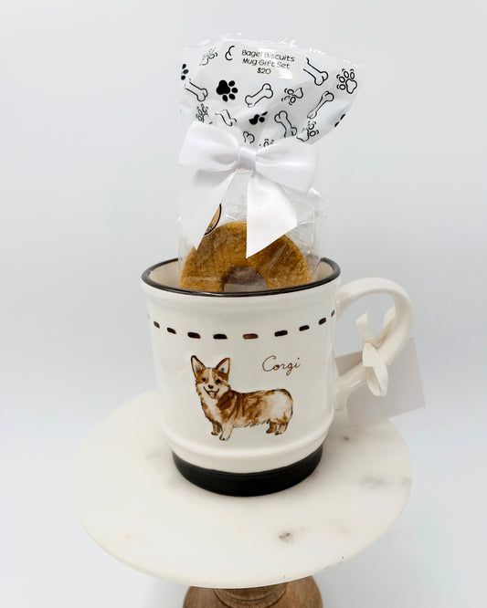 Corgi Bagel Biscuits Mug Gift Set